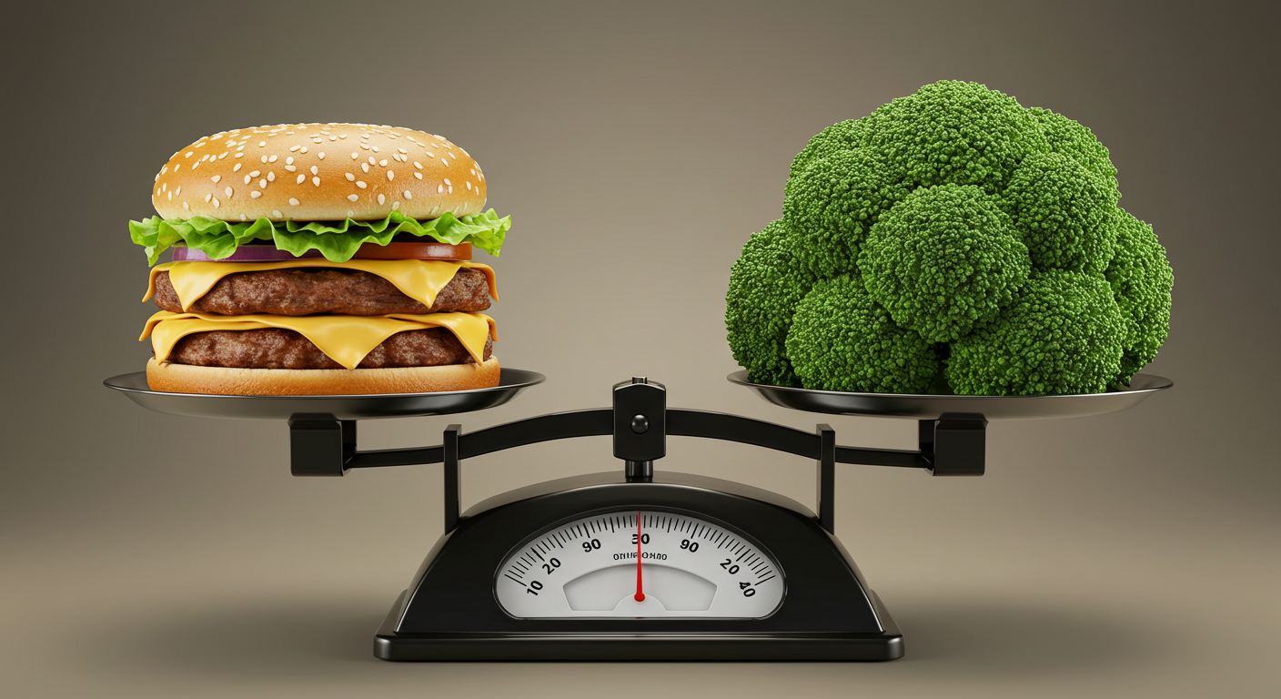Burger and Broccoli on a Scale