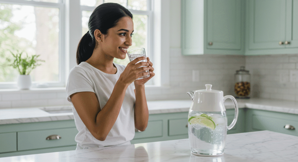 Woman Drinking Glass of Water