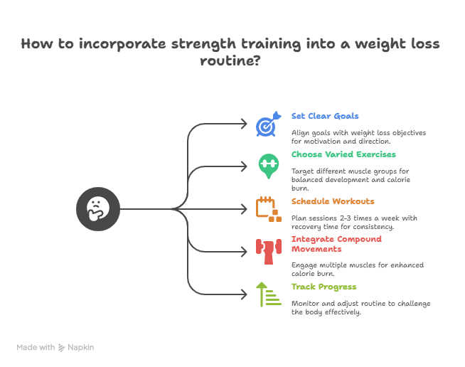 Infographic About Getting Started with Strength Training for Weight Loss